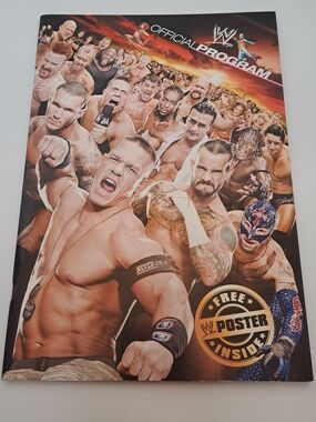 WWE Official Program Wrestling 2015 John Cena , Roman Reigns & Others w/ Poster